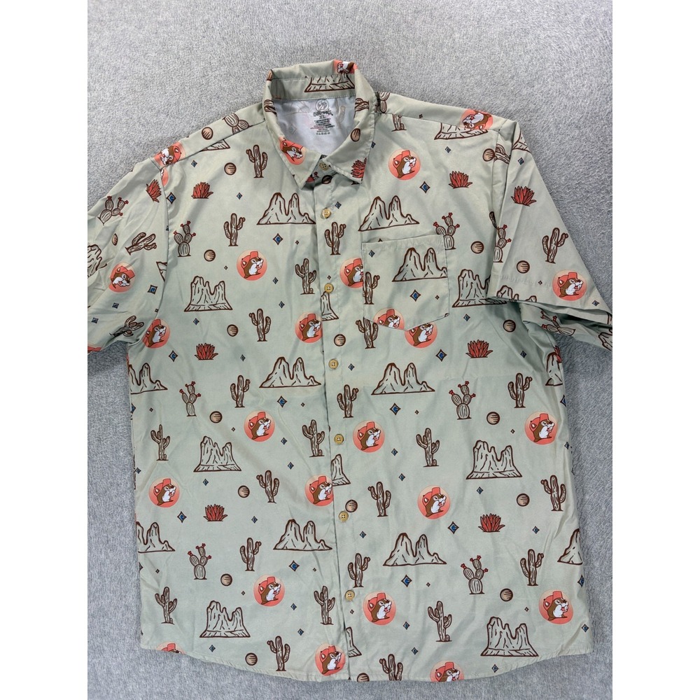 Buc-ee's Performance Southwest Button Down Shirt (Men's XL) Tan